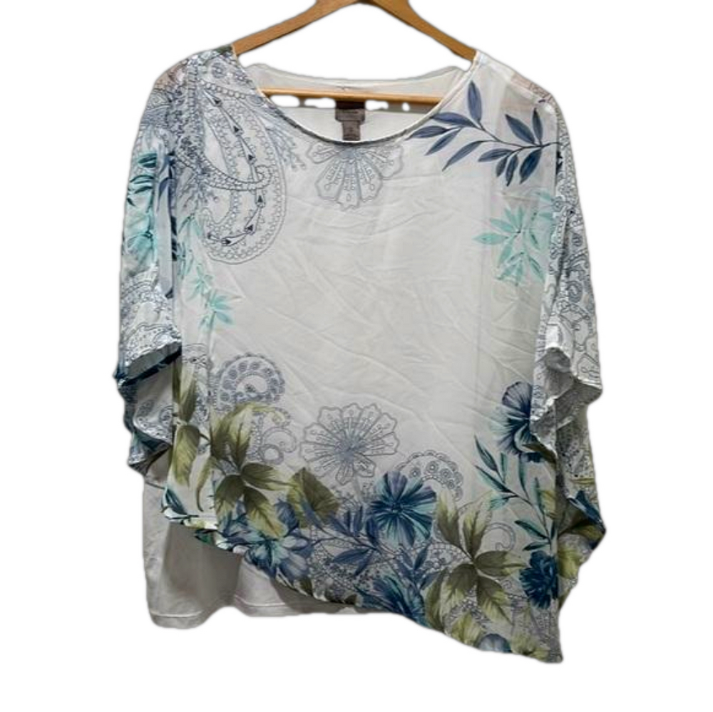 Easywear by Chico's white with flowers
top size 2 GUC..